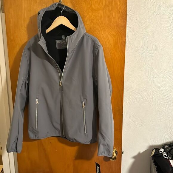 Kenneth Cole Jacket Mens Large Gray Zip Pockets Fleece Lined - Picture 1 of 5